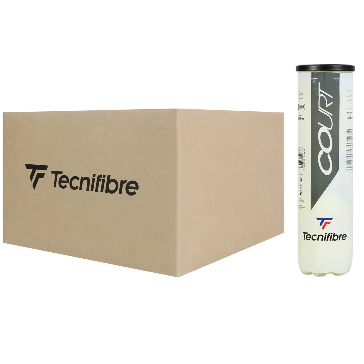CAJAS DE 36 TUBOS DE 4 PELOTAS TECNIFIBRE COURT