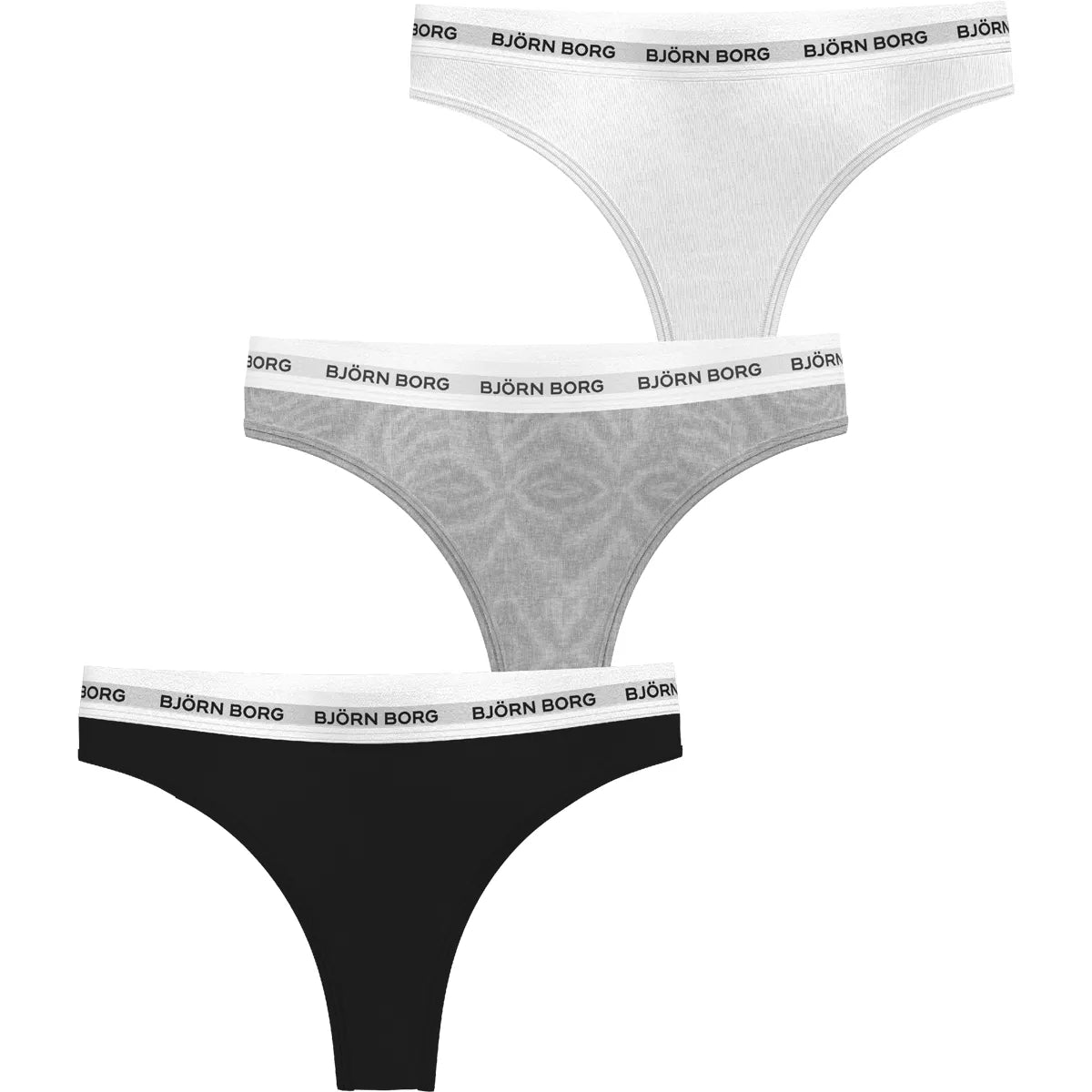 PACK 3 BRAGAS BJORN BORG MUJER LOGO TANGA