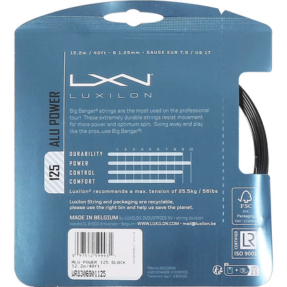 CORDAJE LUXILON BIG BANGER ALU POWER BLACK (12 METROS)