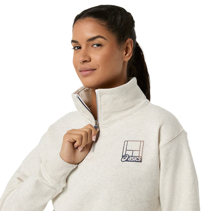 SUDADERA ASICS MUJER CORTA GRAPHIC 1/2 CREMALLERA