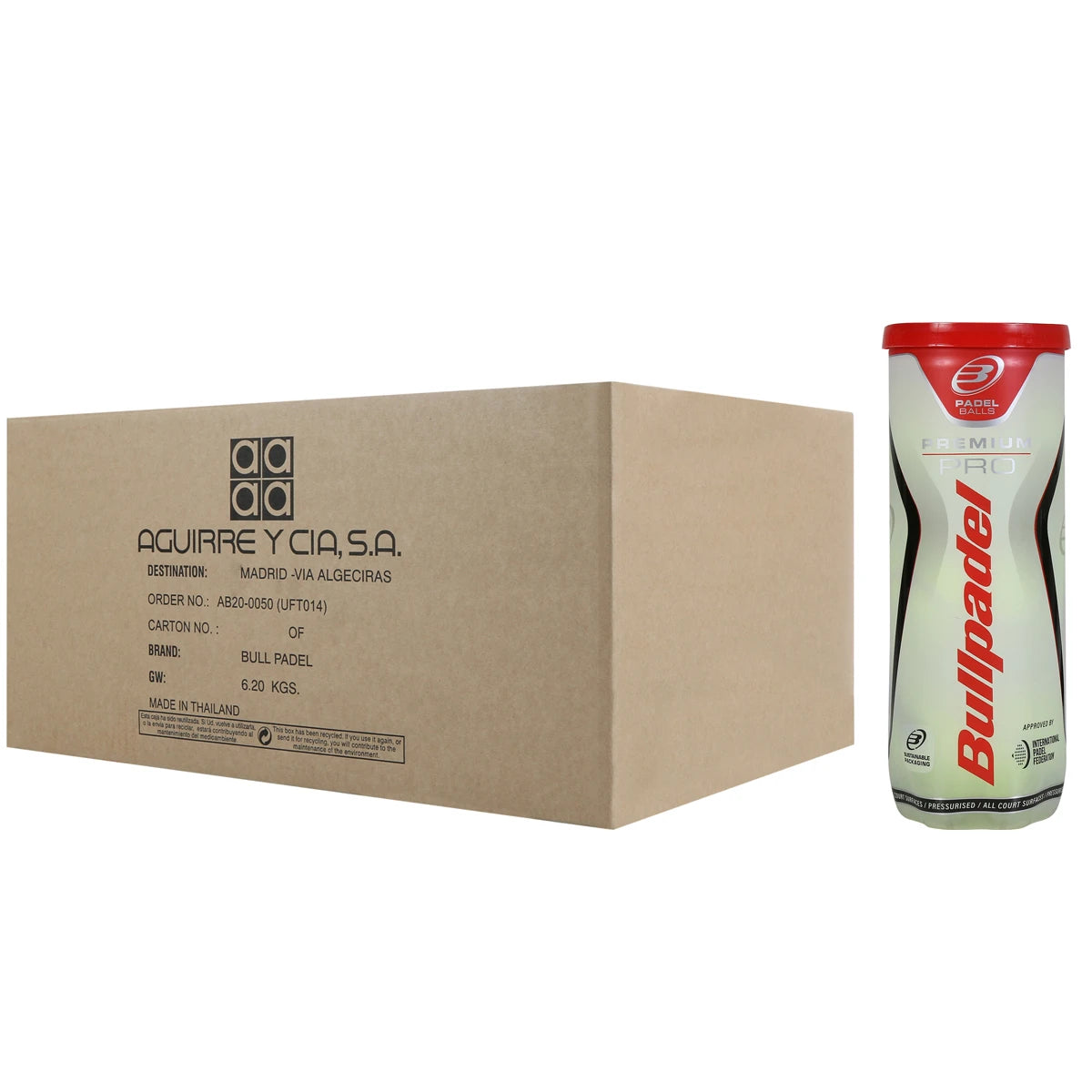 CAJA DE 24 TUBOS DE 3 PELOTAS BULLPADEL PREMIUM PRO
