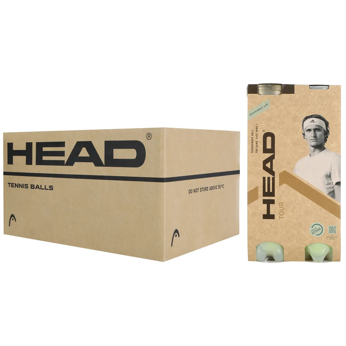 CAJA DE 18 BIPACKS DE 4 PELOTAS HEAD TOUR