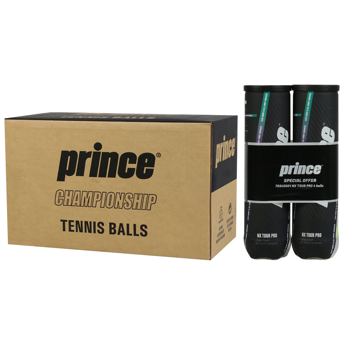 Caja de 9 Bipacks de 4 Pelotas Prince NX Tour