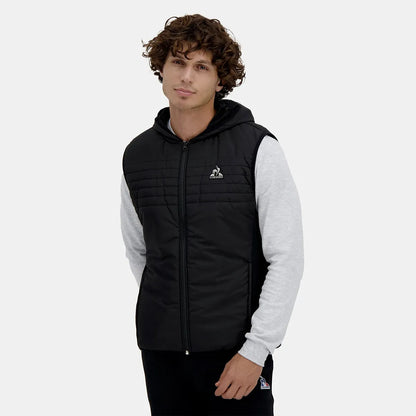 CHAQUETA ACOLCHADA LE COQ SPORTIF HÍBRIDA SIN MANGAS CON CAPUCHA