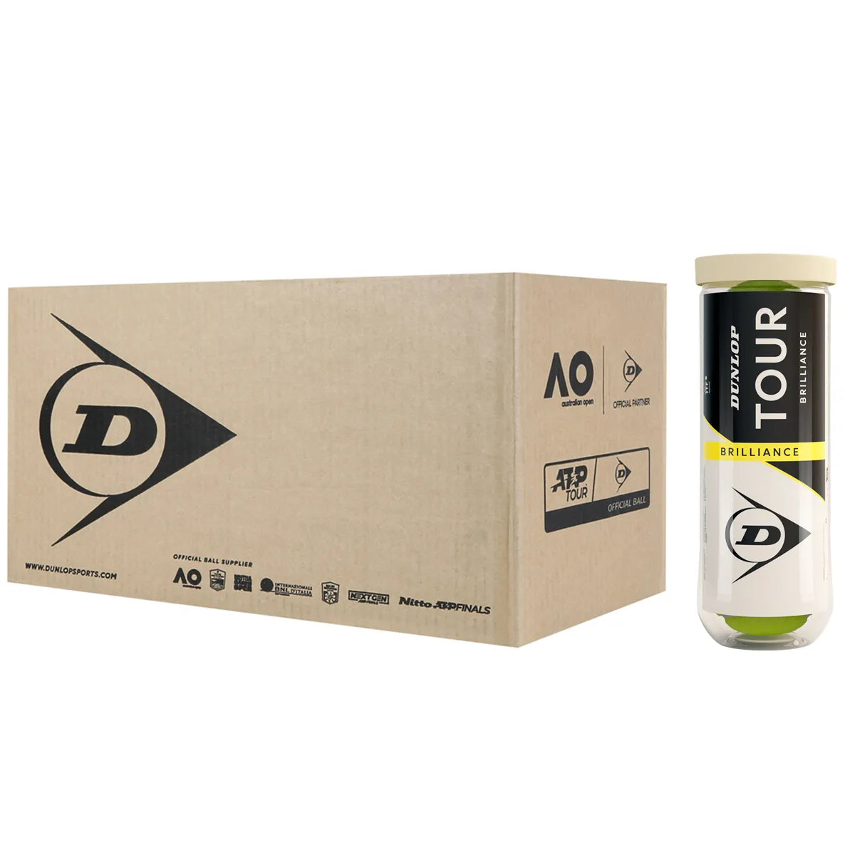 CAJA DE 24 TUBOS DE 3 PELOTAS DUNLOP TOUR BRILLIANCE