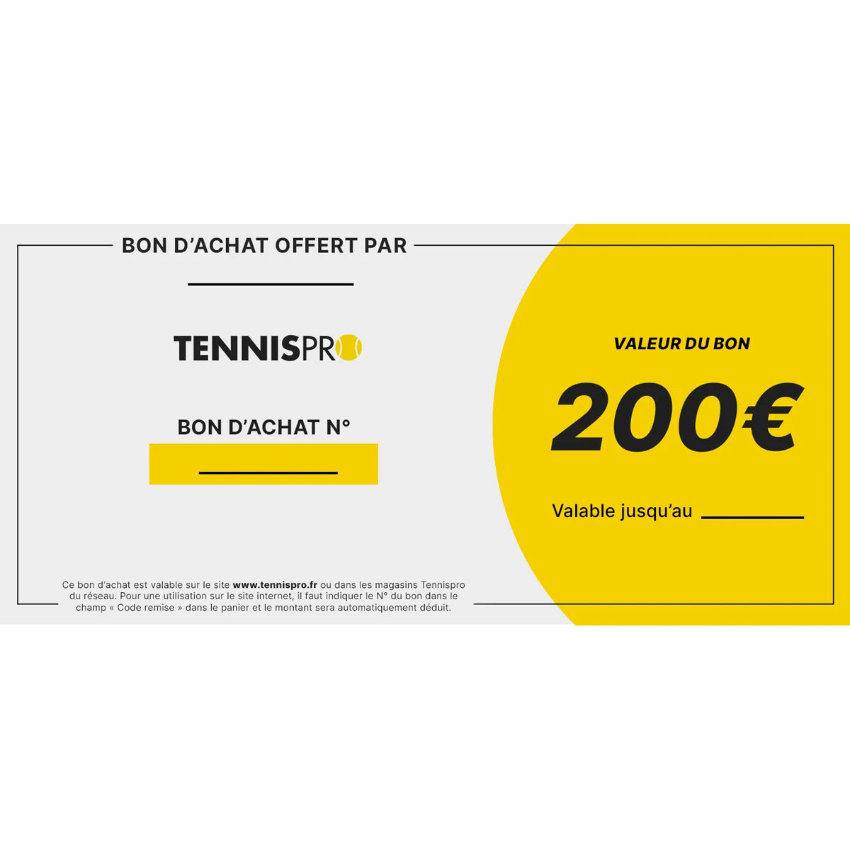 CHEQUE REGALO TENNISPRO 200€