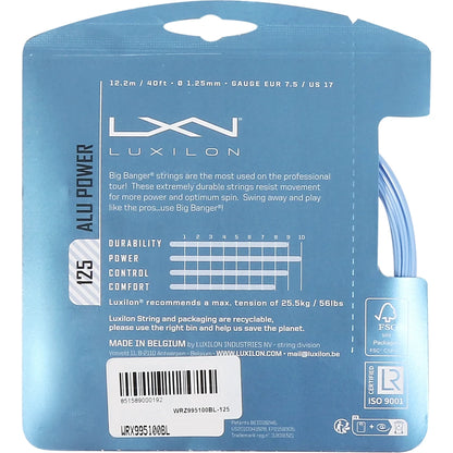 CORDAJE LUXILON BIG BANGER ALU POWER ICE BLUE (12 METROS)