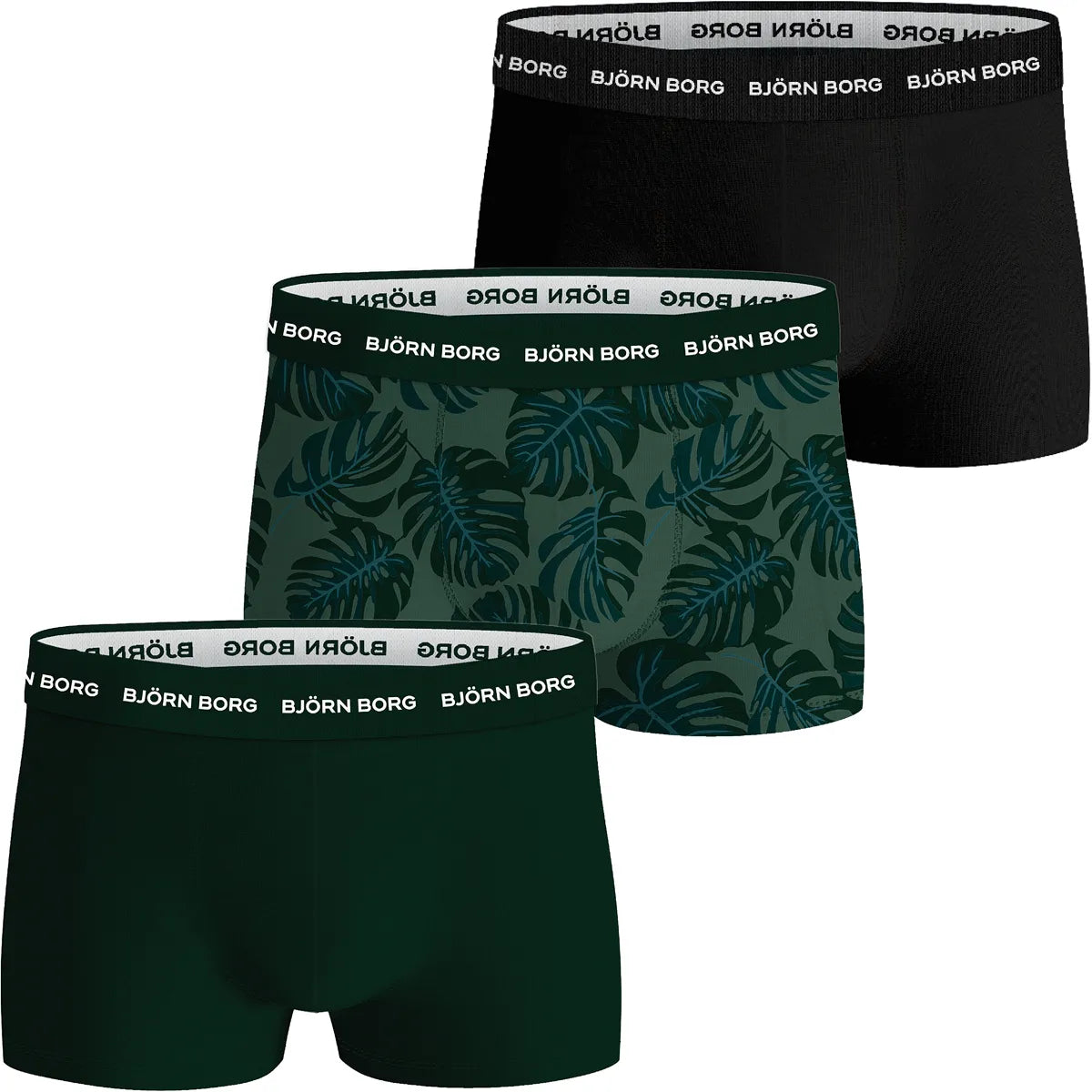 PACK DE 3 BOXERS BJORN BORG SPORTS ALGODÓN STRETCH TRUNK