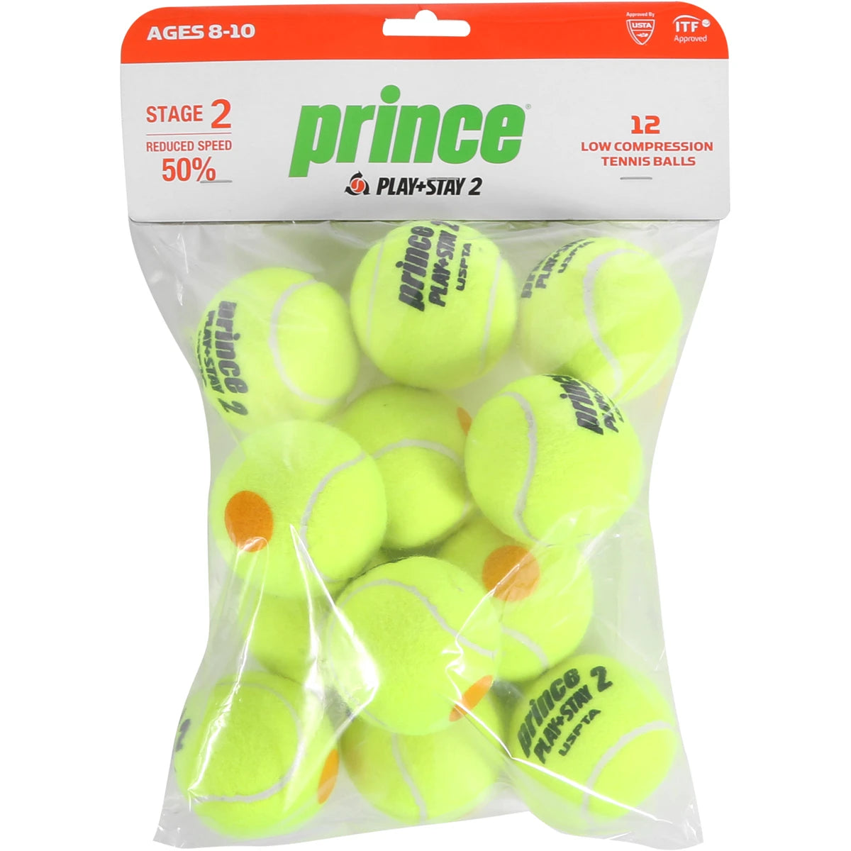 BOLSA DE 12 PELOTAS PRINCE MINI TENIS PLAY & STAY ETAPA 2