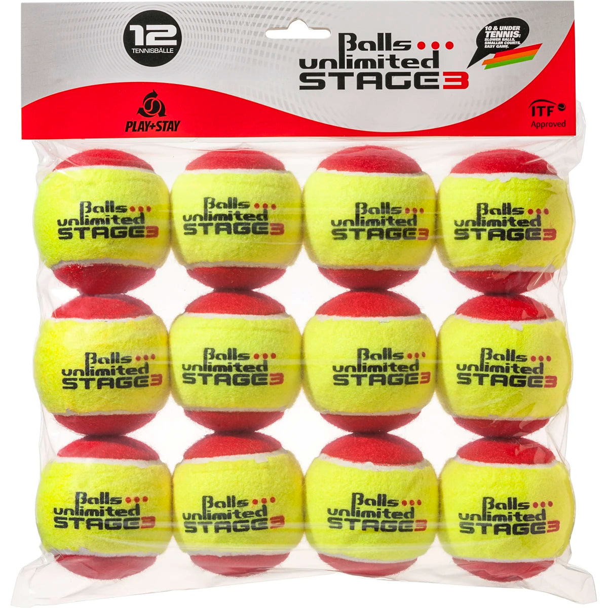 BOLSA DE 12 PELOTAS ETAPA 3 UNLIMITED AMARILLAS/ROJAS