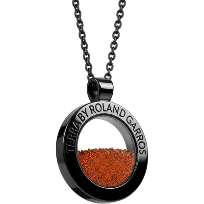 COLLAR Y MEDALLA TERRA ACCESS ACERO NEGRO BRILLANTE SIN PIEDRA GRAN MODELO