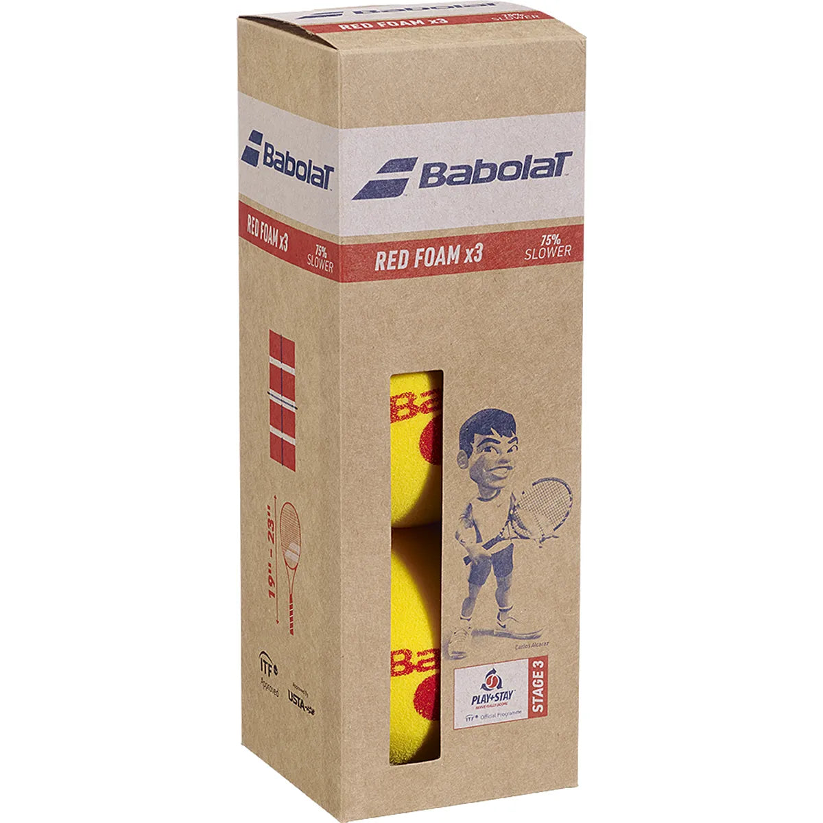 BOLSA DE 3 PELOTAS BABOLAT RED FOAM