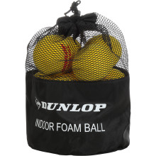 SACHET DE 12 BALLES DUNLOP EN MOUSSE INDOOR