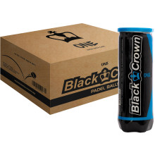 CAJA DE 24 TUBOS DE BOLAS DE PADEL CROWN ONE NEGRAS