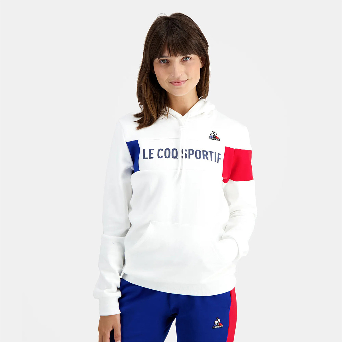 SUDADERA LE COQ SPORTIF UNISEX CON CAPUCHA TRICOLOR LE COQ SPORTIF Mujer Ropa Tennispro