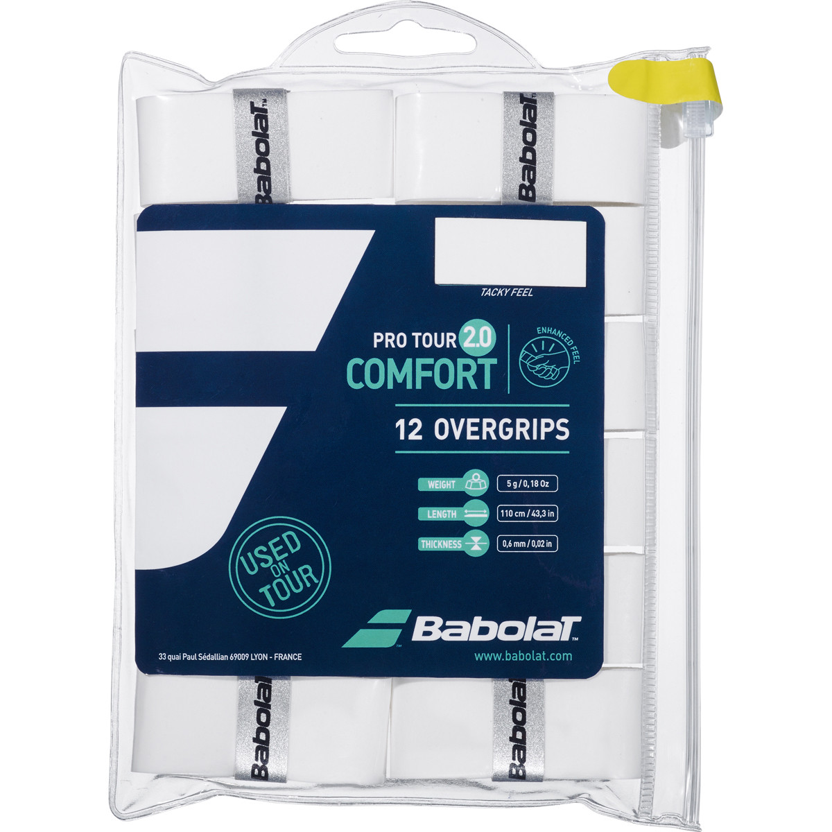 PAQUETE DE 12 SOBREGRIPS BABOLAT PRO TOUR 2.0 BABOLAT
