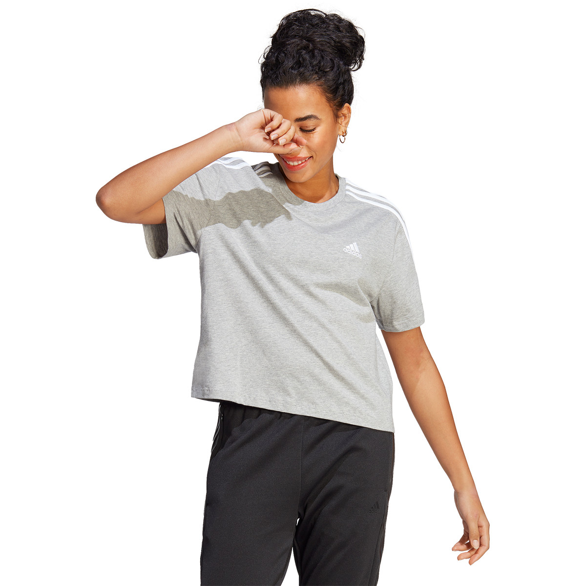 CAMISETA ADIDAS MUJER 3 BANDAS CROP TOP ADIDAS Mujer Ropa