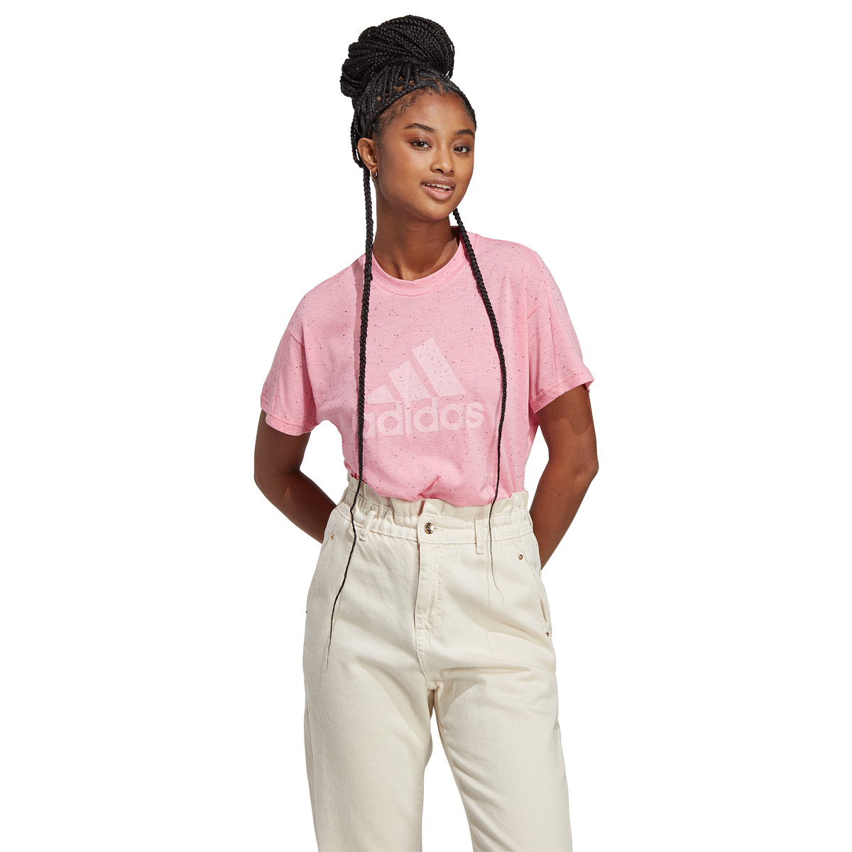 Camiseta adidas rosa mujer deals