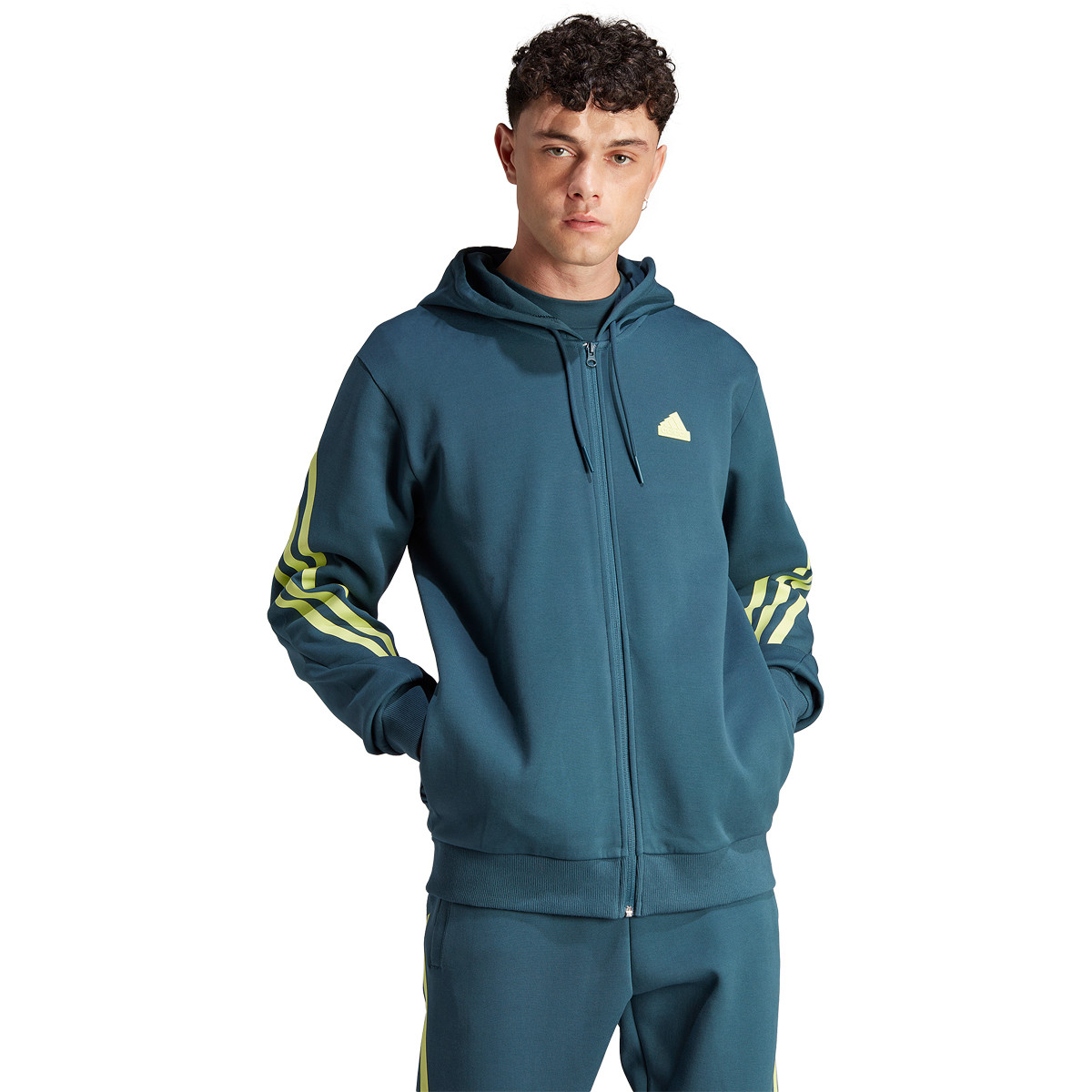 SUDADERA ADIDAS 3 BANDEAS CON CAPUCHA Y CREMALLERA ADIDAS