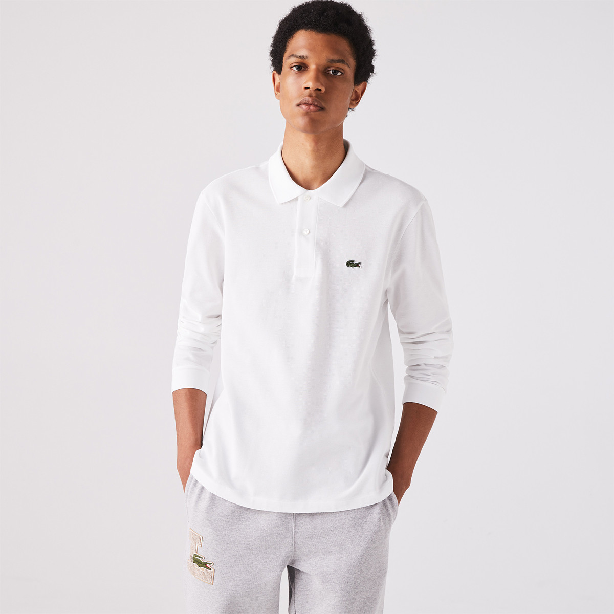Polos manga online larga hombre lacoste