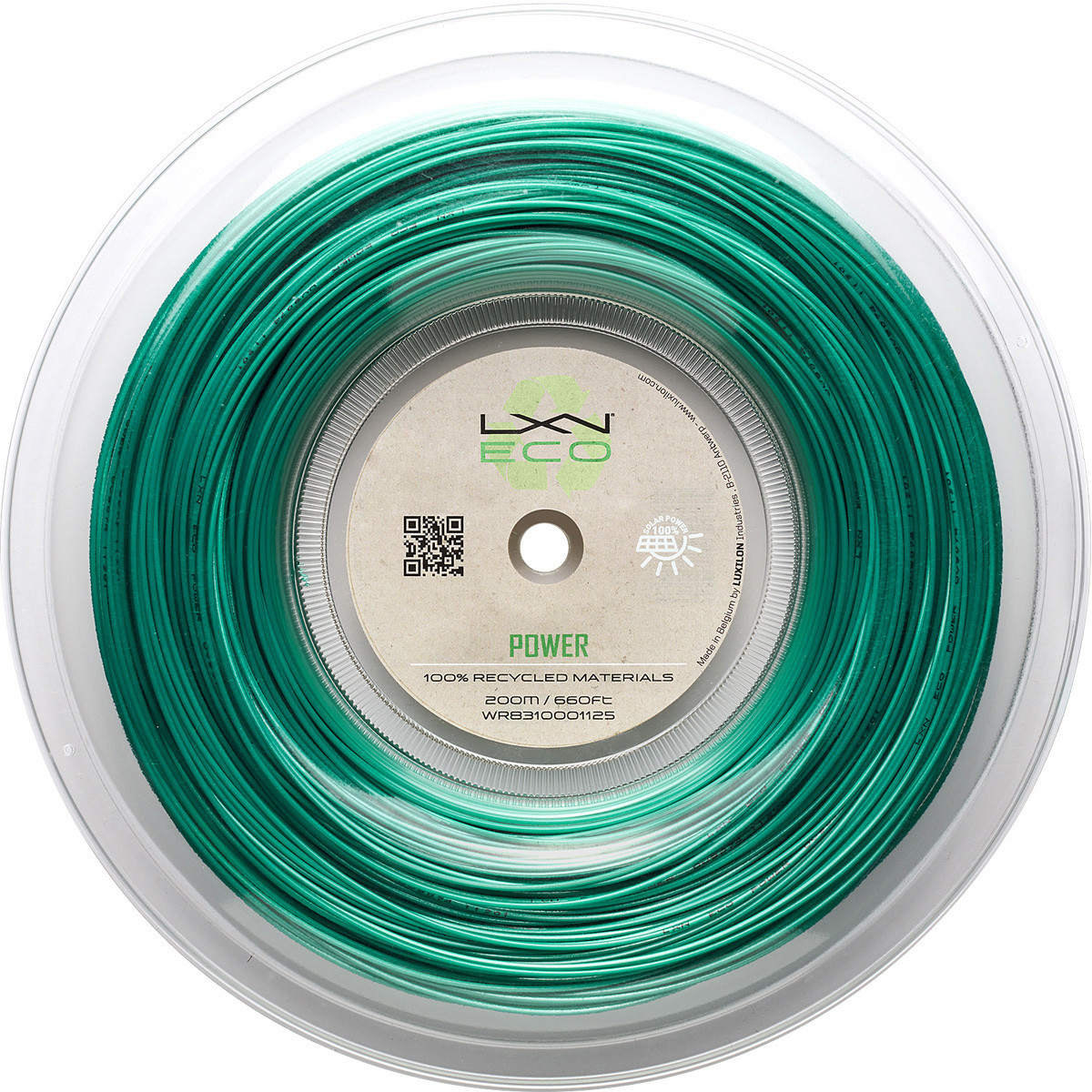 Corde Tennis Luxilon Eco Power 200m - Verde Acqua, Forma Esagonale Per Controllo E Spin